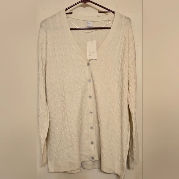 A New Day Cream Cardigan Cozy Sweater - Picture 1 of 4